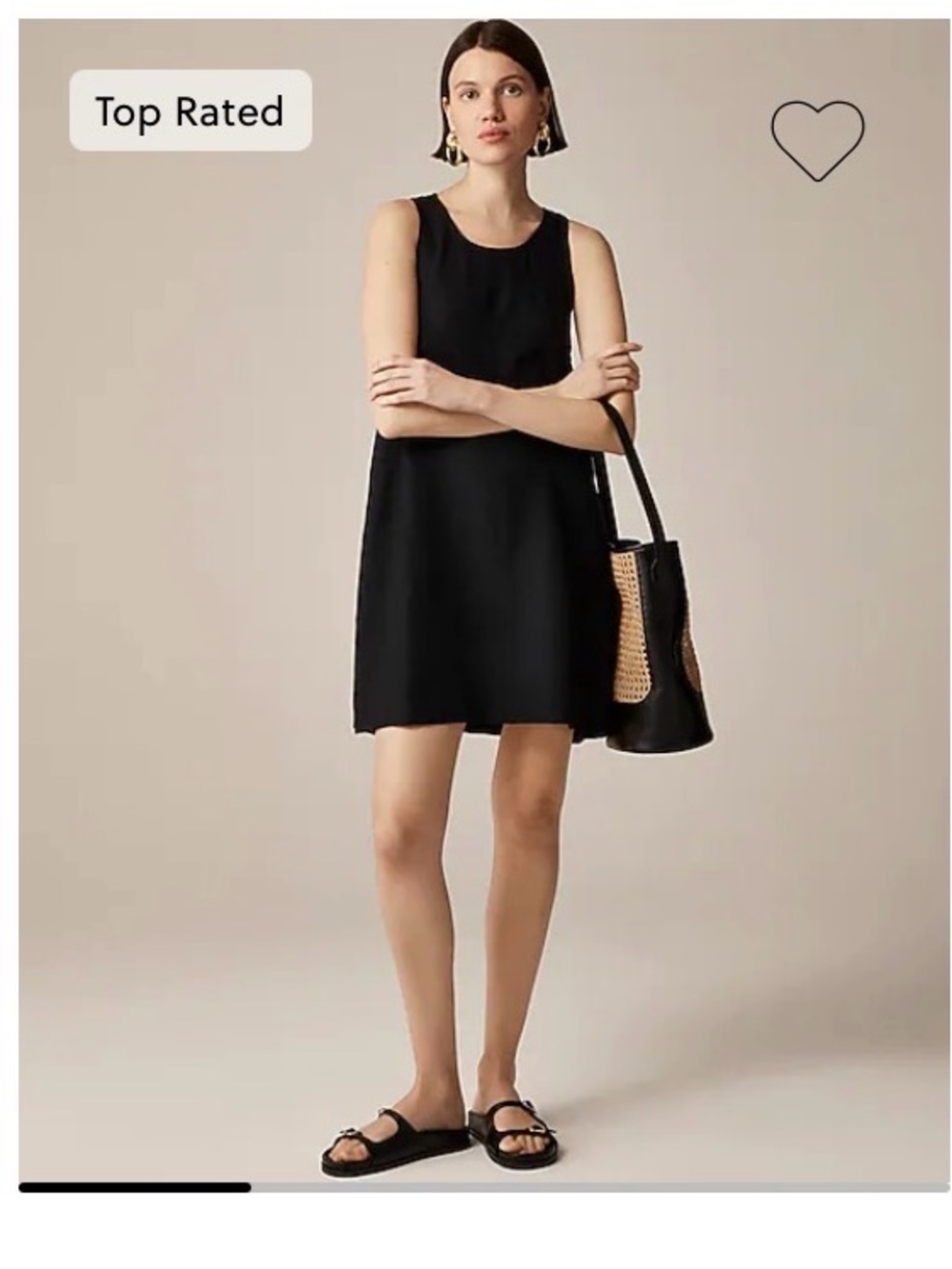 J. Crew Black Sleeveless Mini Shift Dress